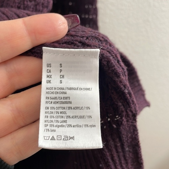 American eagle plum loose knit sweater size S - Picture 5 of 5